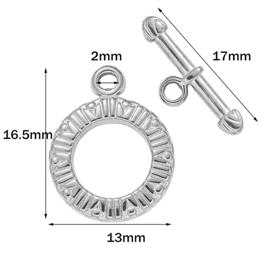 5 Sets Stainless Steel Toggle Clasp T-bar Closure Ring Fastener Hook End Connectors for DIY Necklace Bracelet Jewelry Making - Drapify