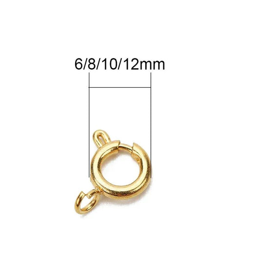 5pcs Waterproof Never Fade Stainless Steel Clasps Hooks PVD 6 8 10 12 mm End Connectors For Diy Necklace Bracelet Jewelry Making - Drapify