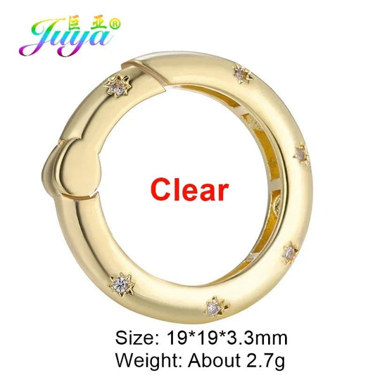 Juya 18K Gold Plated 26 Alphabet Letters Pendant Fasteners Bolt Carabiner Clasps For DIY Women Mesh Chains Name Jewelry Making - Drapify